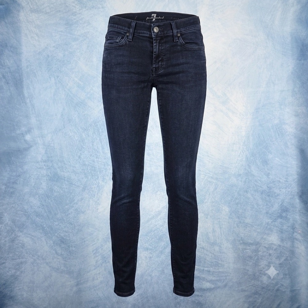 7 For All Mankind Roxanne Dark‎ Wash Skinny Jeans Flap Pocket Womens 27